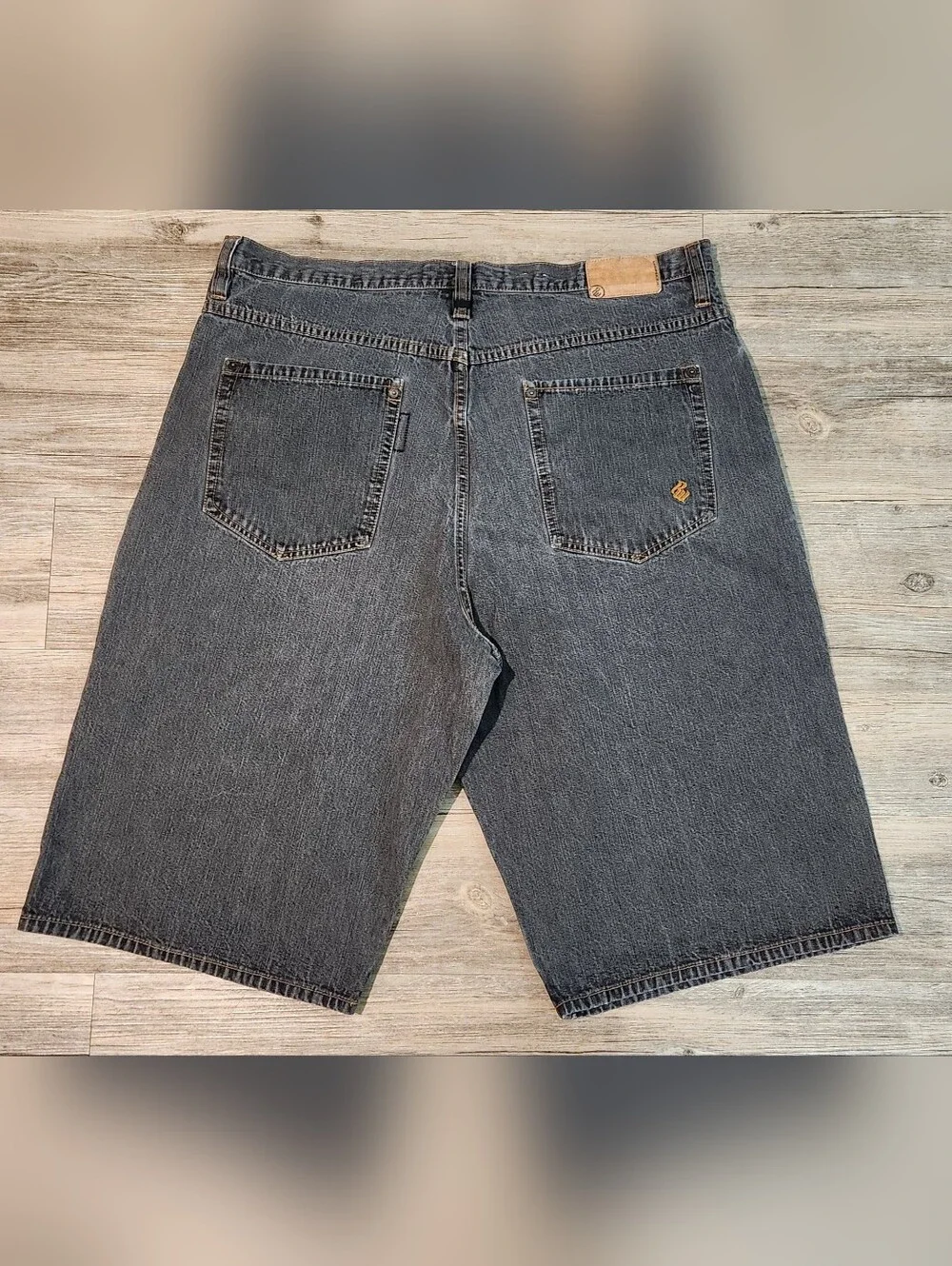 Rocawear Jeans Shorts Men 40x15 Grey Faded Y2K Grunge Baggy Hiphop Skater Vtg
